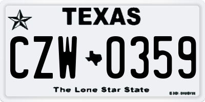 TX license plate CZW0359