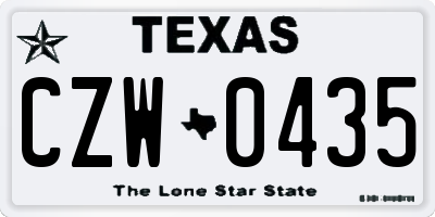 TX license plate CZW0435