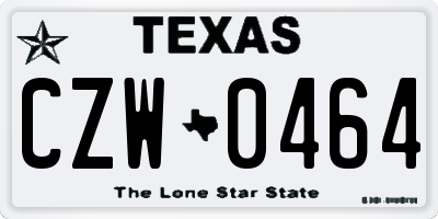 TX license plate CZW0464
