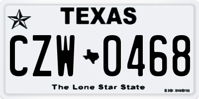 TX license plate CZW0468