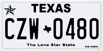 TX license plate CZW0480