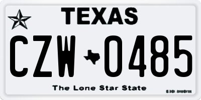 TX license plate CZW0485
