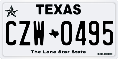 TX license plate CZW0495