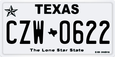 TX license plate CZW0622