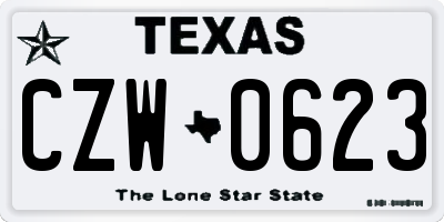 TX license plate CZW0623