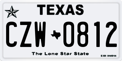 TX license plate CZW0812