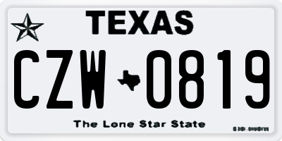 TX license plate CZW0819