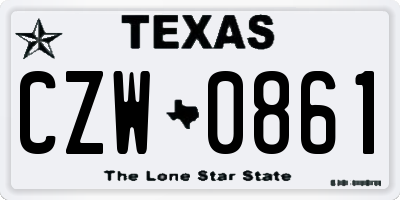 TX license plate CZW0861