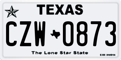 TX license plate CZW0873