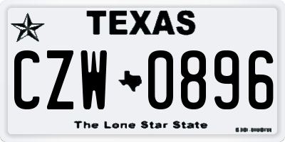 TX license plate CZW0896