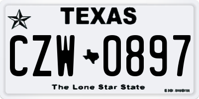 TX license plate CZW0897