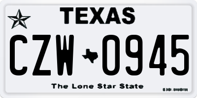 TX license plate CZW0945