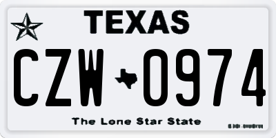 TX license plate CZW0974