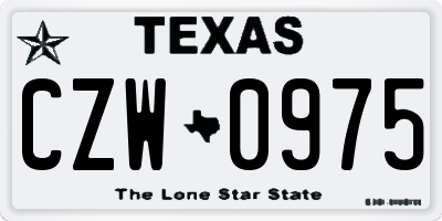 TX license plate CZW0975