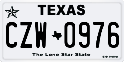 TX license plate CZW0976