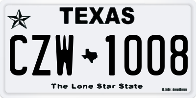 TX license plate CZW1008