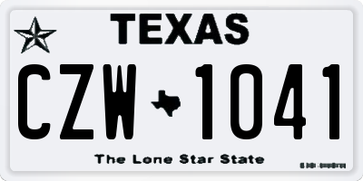 TX license plate CZW1041