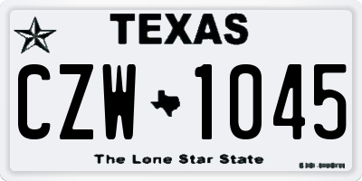 TX license plate CZW1045