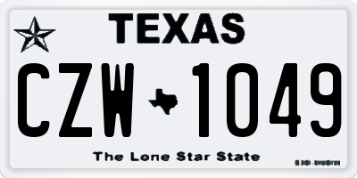TX license plate CZW1049