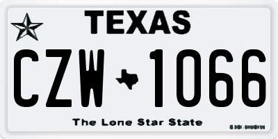 TX license plate CZW1066
