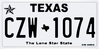 TX license plate CZW1074