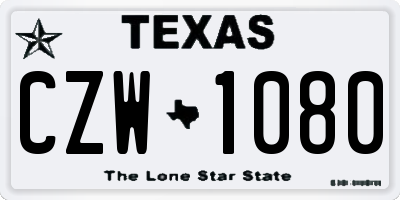 TX license plate CZW1080