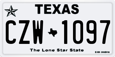 TX license plate CZW1097