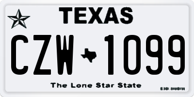 TX license plate CZW1099