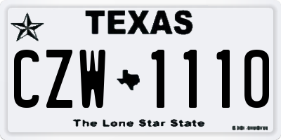 TX license plate CZW1110