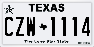 TX license plate CZW1114