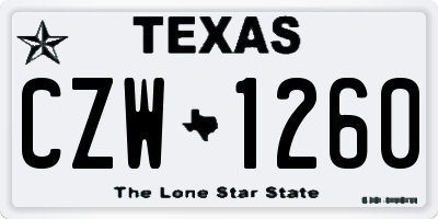 TX license plate CZW1260