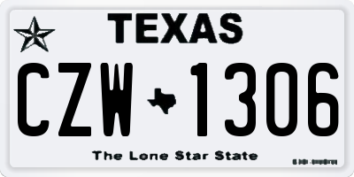 TX license plate CZW1306