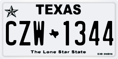 TX license plate CZW1344