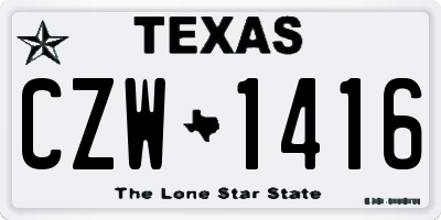 TX license plate CZW1416