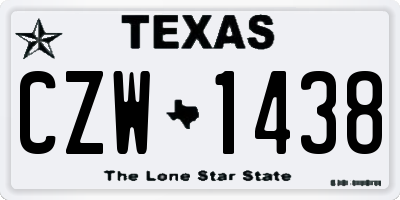 TX license plate CZW1438
