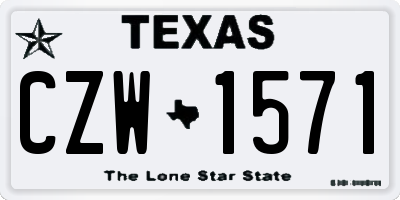 TX license plate CZW1571