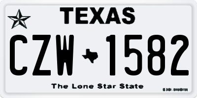 TX license plate CZW1582