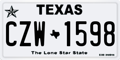 TX license plate CZW1598