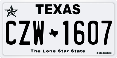 TX license plate CZW1607
