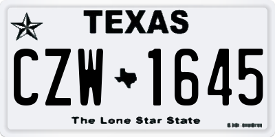 TX license plate CZW1645