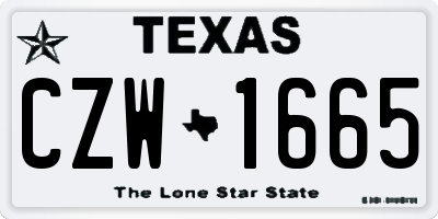 TX license plate CZW1665