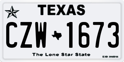 TX license plate CZW1673