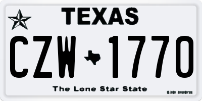 TX license plate CZW1770