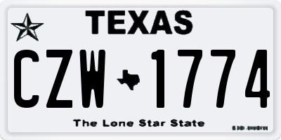 TX license plate CZW1774