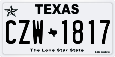 TX license plate CZW1817