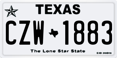 TX license plate CZW1883