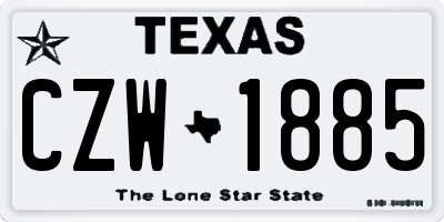 TX license plate CZW1885