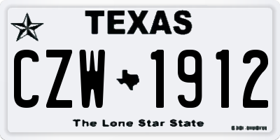 TX license plate CZW1912