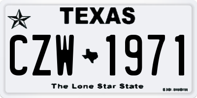 TX license plate CZW1971