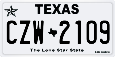 TX license plate CZW2109